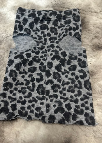 Kürk Detaylı Gri Leopar Desenli Kedi Kıyafeti - Görsel 2