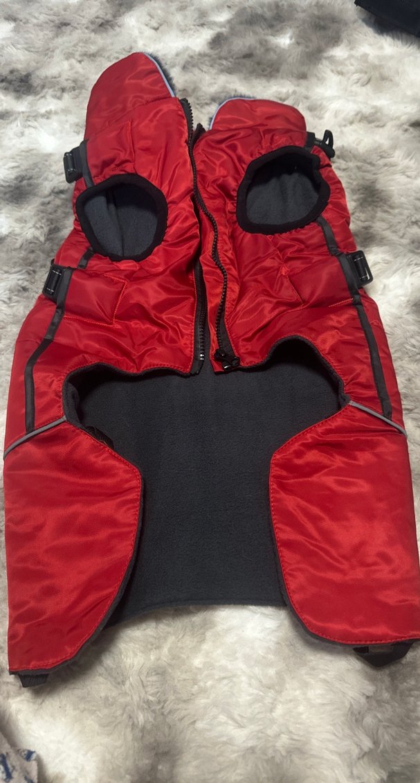 Gri Fermuarlı köpek kışlık mont - Görsel 2