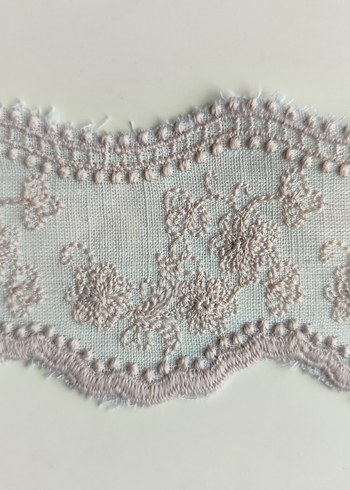 Pudra Nakışlı Keten, Güpür, Dantel