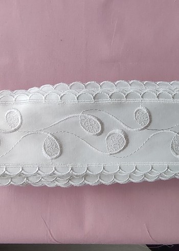  Beden beyaz Renk Nakışlı Pamuk Saten, Güpür, Dantel