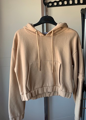 Bej Kapüşonlu Kadın Sweatshirt