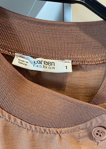 Bej Uzun Kollu Düğmeli Tunik - Görsel 4
