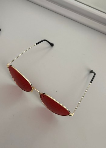 Diğer Koyu Kırmızı Retro Transparan Kadın Güneş Gözlüğü