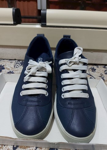 Mavi Kadın Sneakers Beyaz Bağcıklı