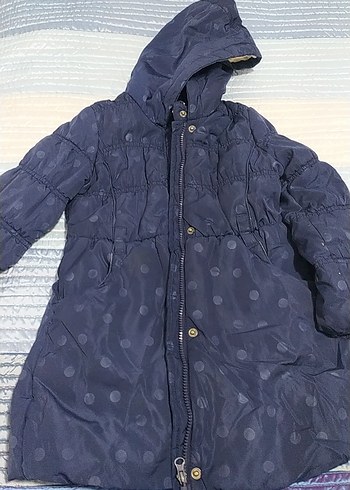 Kız Çocuk Lacivert Kapüşonlu Mont - Görsel 4