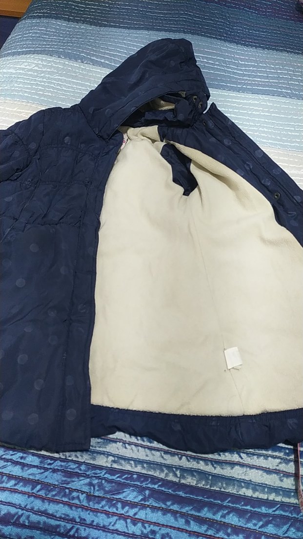 Kız Çocuk Lacivert Kapüşonlu Mont - Görsel 2