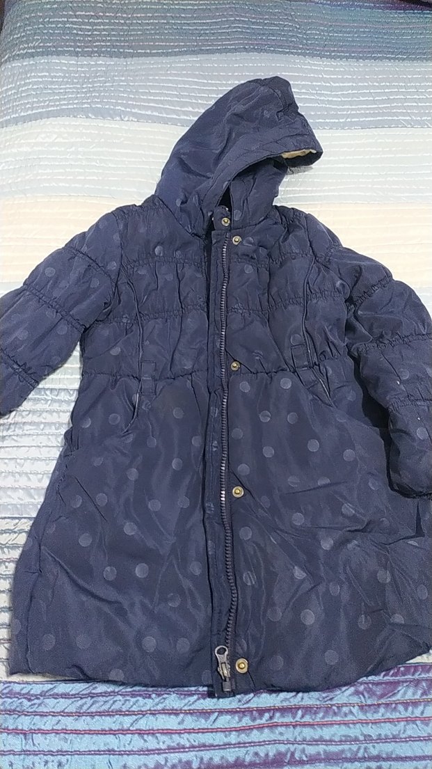 Kız Çocuk Lacivert Kapüşonlu Mont - Görsel 4