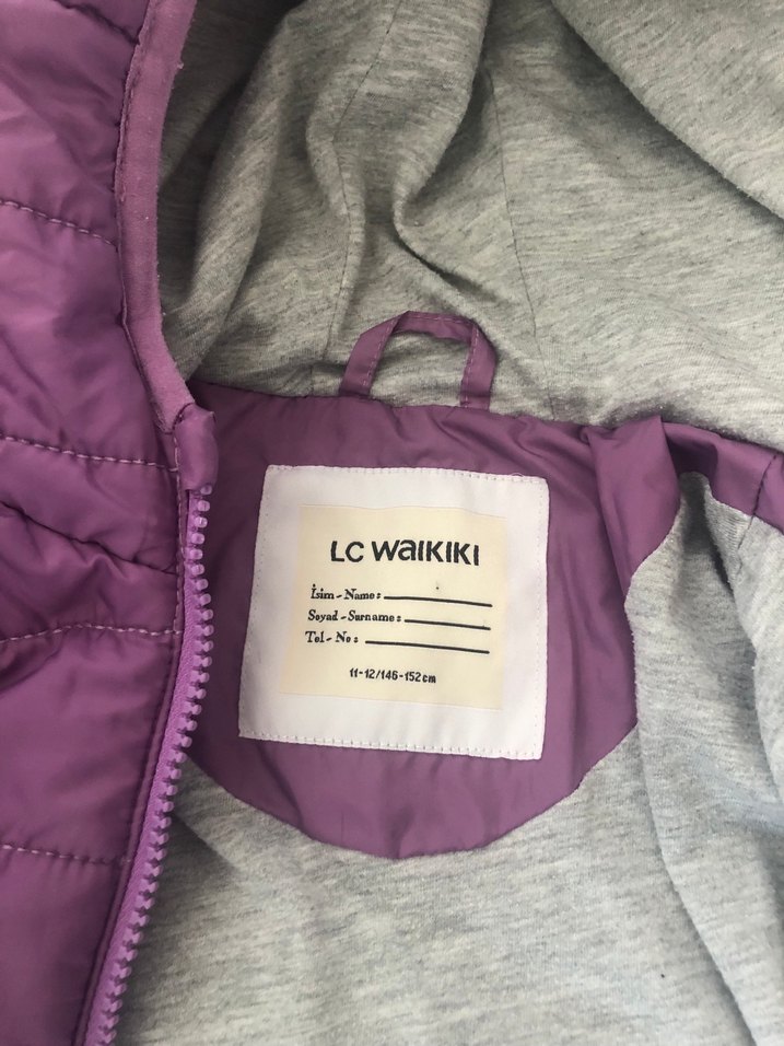 Mor Kapüşonlu Kadın Mont - Görsel 5