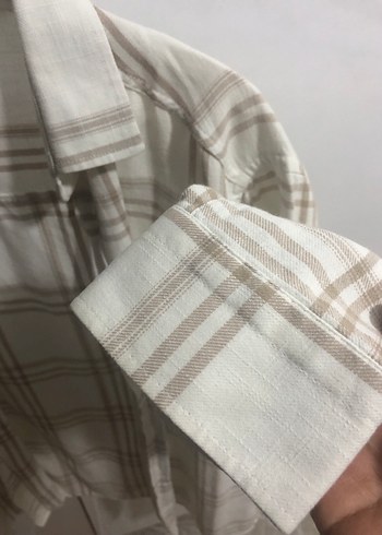 Bej Düğmeli Uzun Kollu erkek Gömlek - Görsel 5