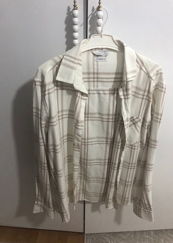 Bej Düğmeli Uzun Kollu erkek Gömlek - Görsel 2