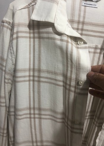 Bej Düğmeli Uzun Kollu erkek Gömlek - Görsel 4