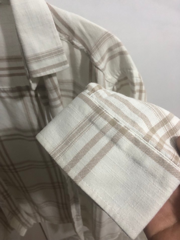 Bej Düğmeli Uzun Kollu erkek Gömlek - Görsel 5