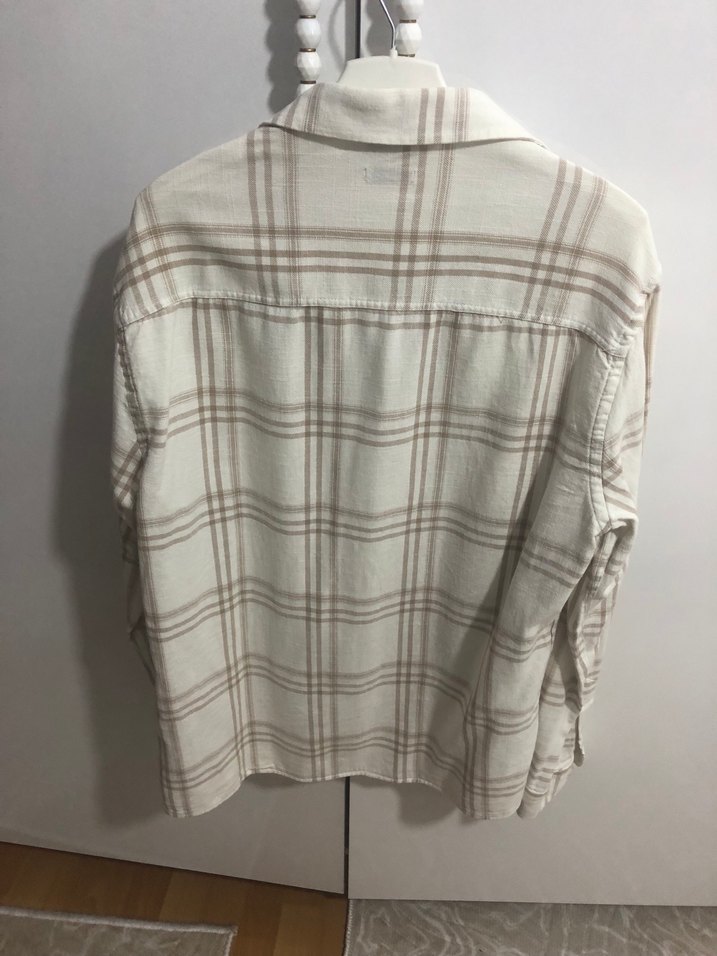 Bej Düğmeli Uzun Kollu erkek Gömlek - Görsel 3