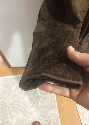 Vintage Düğmeli Kahverengi Süet Midi Kadın Kaban - Görsel 8