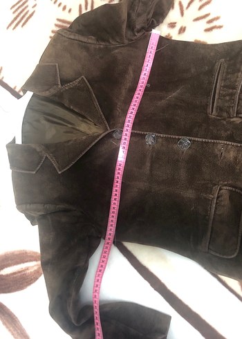 Vintage Düğmeli Kahverengi Süet Midi Kadın Kaban - Görsel 7