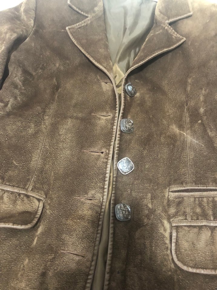 Vintage Düğmeli Kahverengi Süet Midi Kadın Kaban - Görsel 2