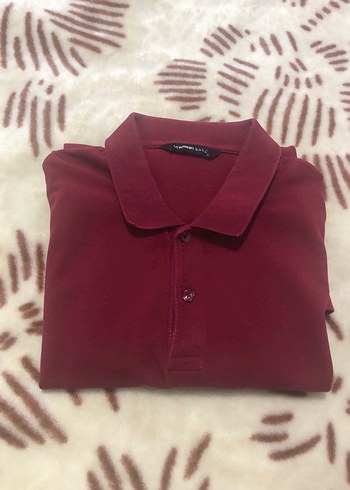 Bordo Uzun Kollu Polo Tişört - Görsel 5