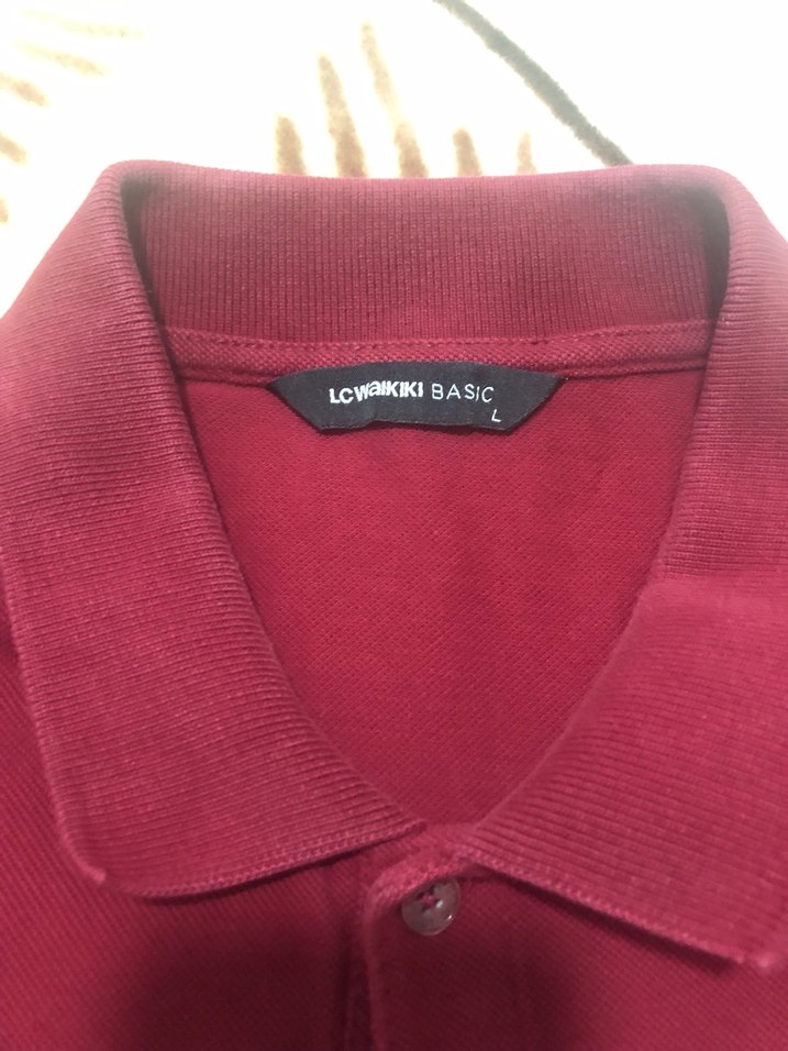 Bordo Uzun Kollu Polo Tişört - Görsel 4