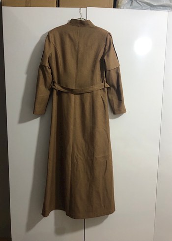 Alvina Kuşaklı Bej Kadın Uzun Kaban - Görsel 2