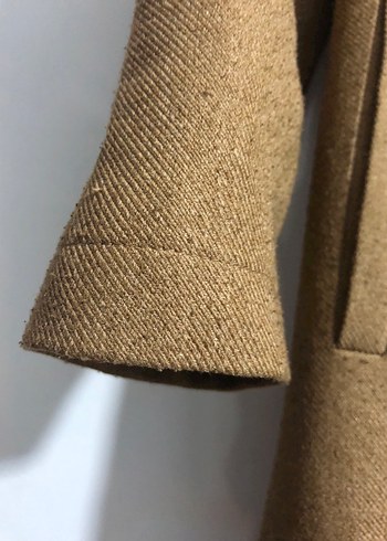 Alvina Kuşaklı Bej Kadın Uzun Kaban - Görsel 5