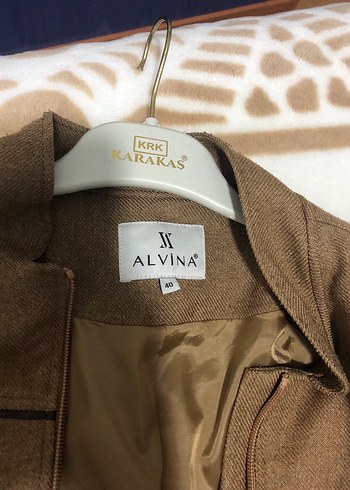 Alvina Kuşaklı Bej Kadın Uzun Kaban - Görsel 10