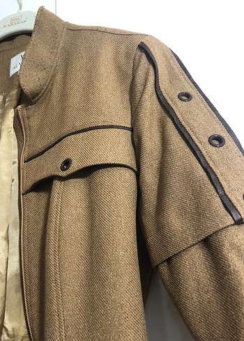 Alvina Kuşaklı Bej Kadın Uzun Kaban - Görsel 4