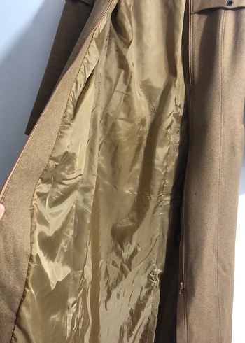 Alvina Kuşaklı Bej Kadın Uzun Kaban - Görsel 6