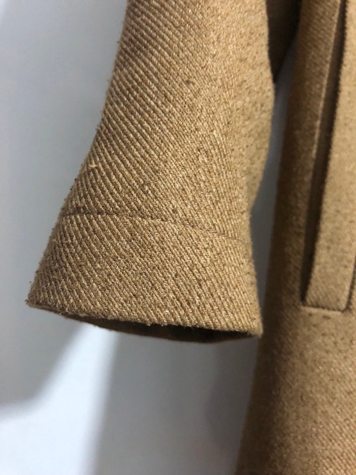 Alvina Kuşaklı Bej Kadın Uzun Kaban - Görsel 5