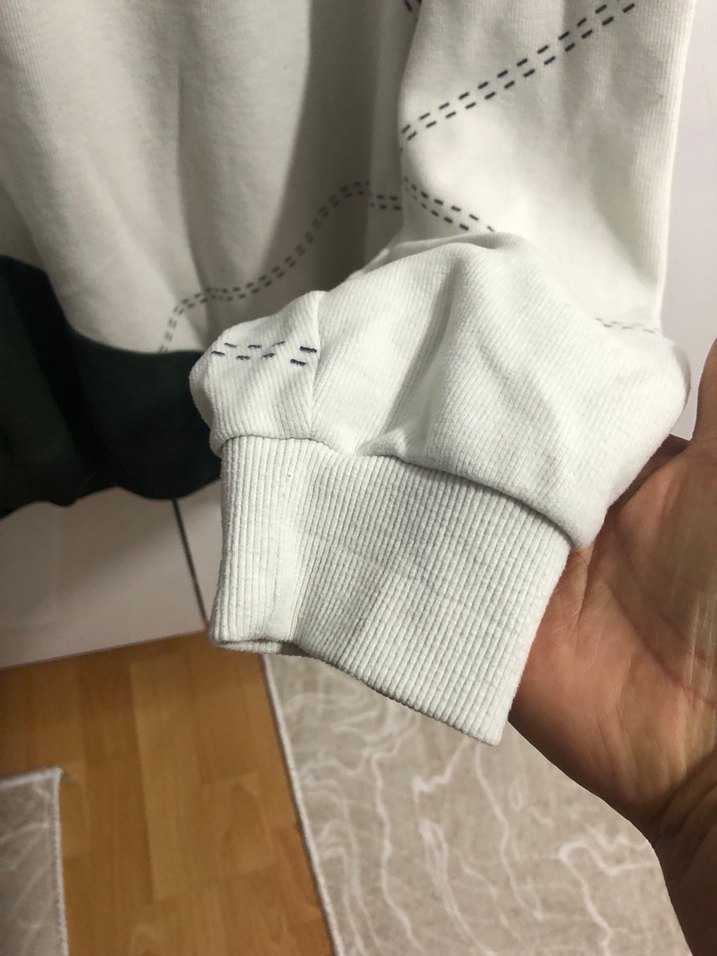 Erkek Beyaz Siyah Örgü Sweatshirt - Görsel 2