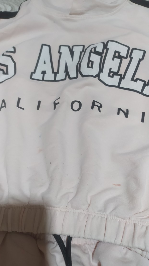 Baskılı Kemerli Pembe Kapüşonlu Eşofman Takımı - Görsel 3