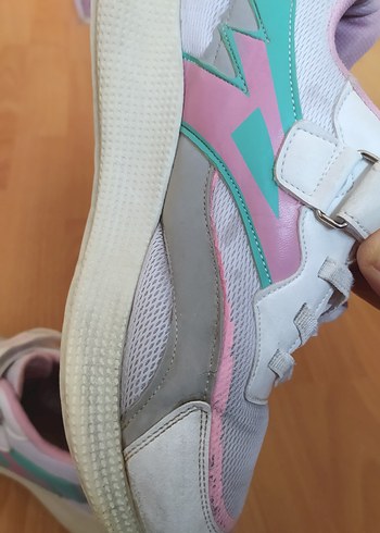 Kız Çocuk Pembe Bağcıklı Cırt Cırtlı Spor Ayakkabı - Görsel 5