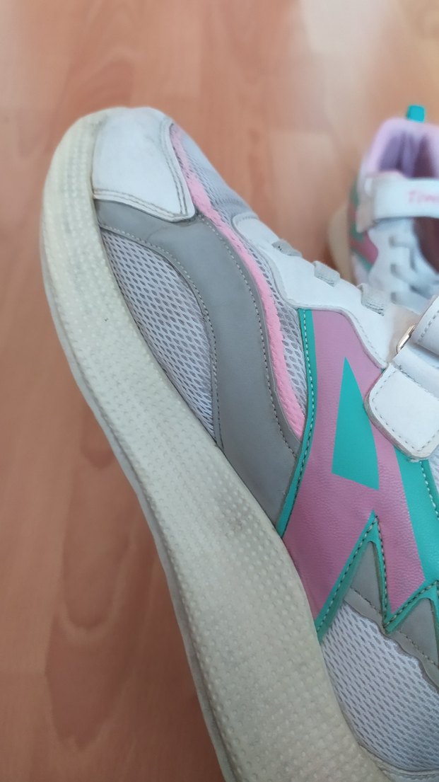 Kız Çocuk Pembe Bağcıklı Cırt Cırtlı Spor Ayakkabı - Görsel 4