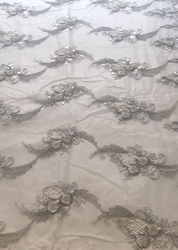 Gri Nakışlı Beyaz Yatak Örtüsü - Görsel 7