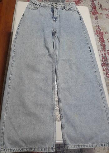 42 Beden mavi Renk trendyol geniş paça kadın kot pantolon