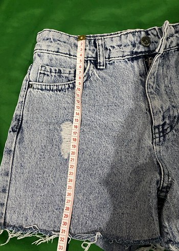 Kadın kot Bol Kesim Mini Denim Şort - Görsel 5