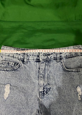 Kadın kot Bol Kesim Mini Denim Şort - Görsel 6