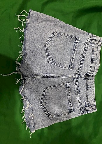 Kadın kot Bol Kesim Mini Denim Şort - Görsel 7