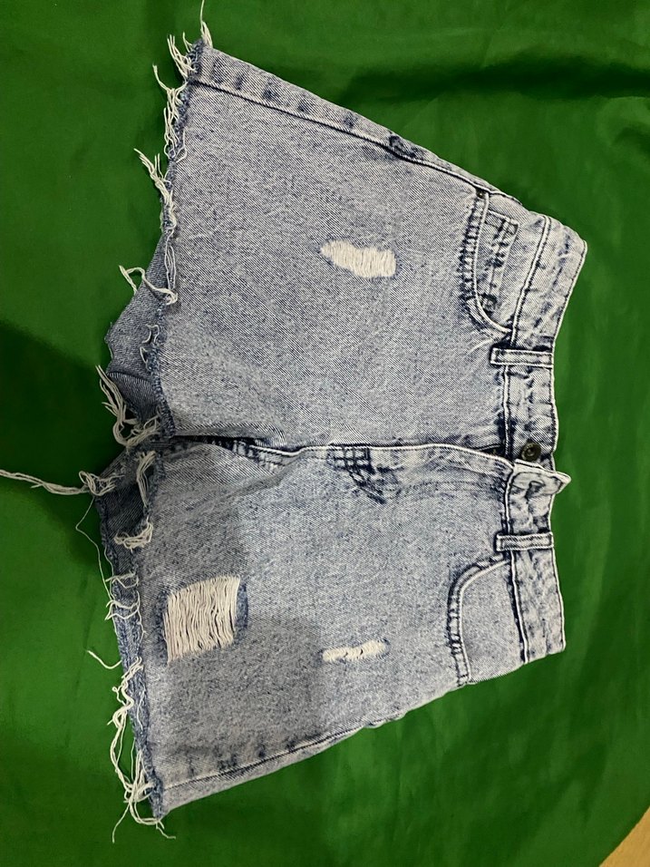 Kadın kot Bol Kesim Mini Denim Şort - Görsel 2