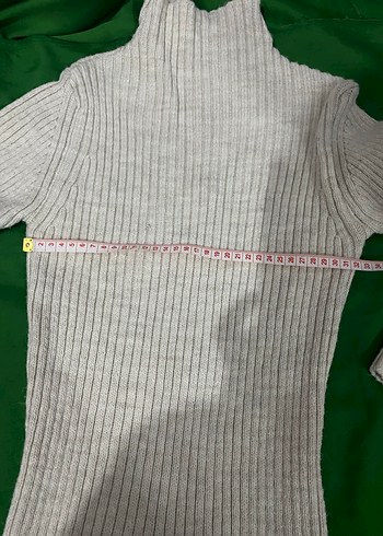 Bej Yün Yüksek Yakalı Triko Elbise - Görsel 5