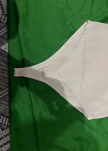 Krem Düz Kesim Kolsuz Kadın Bodysuit - Görsel 2