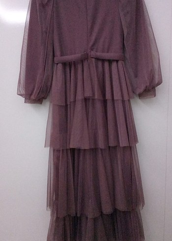 Gül kurusu  Uzun Abiye Elbise - Görsel 3