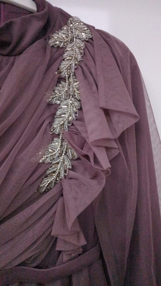 Gül kurusu  Uzun Abiye Elbise - Görsel 4