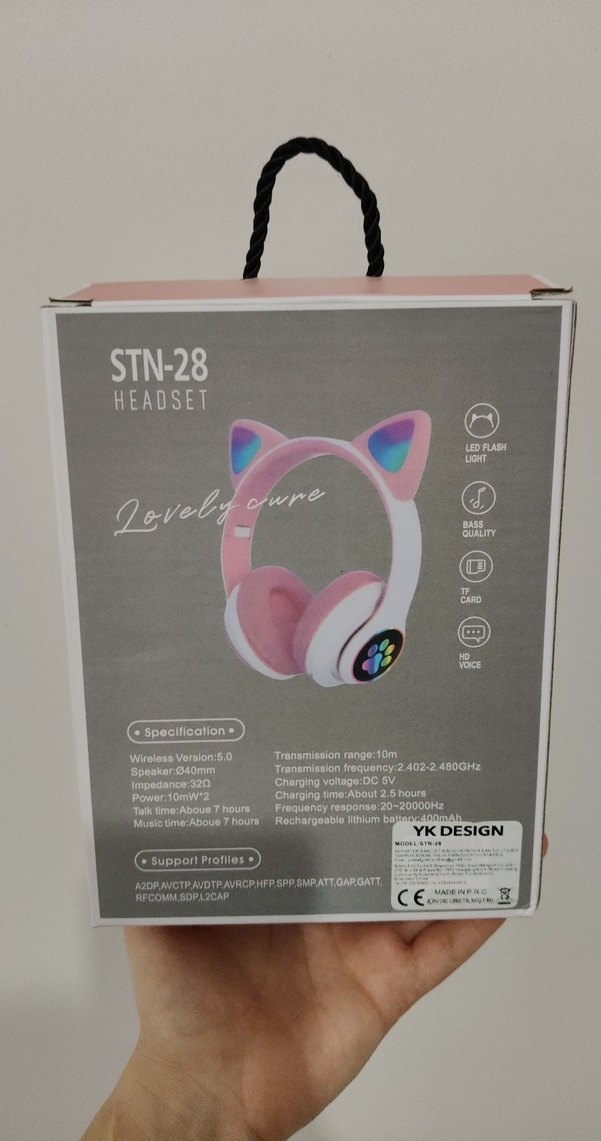 Pembe Kablosuz Kedi Kulaklık STN-28 - Görsel 2