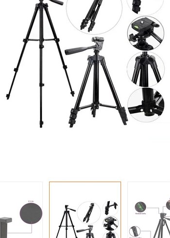 Ayarlanabilir Telefon Tutucu Tripod Siyah - Görsel 3