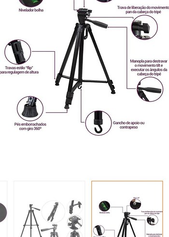Ayarlanabilir Telefon Tutucu Tripod Siyah - Görsel 4