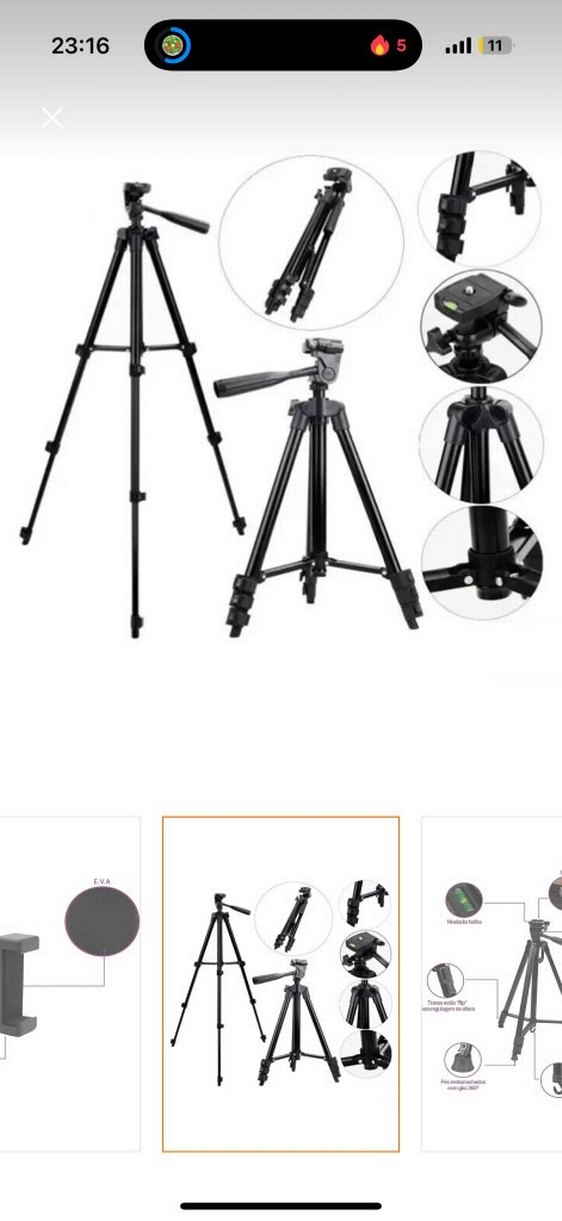Ayarlanabilir Telefon Tutucu Tripod Siyah - Görsel 3