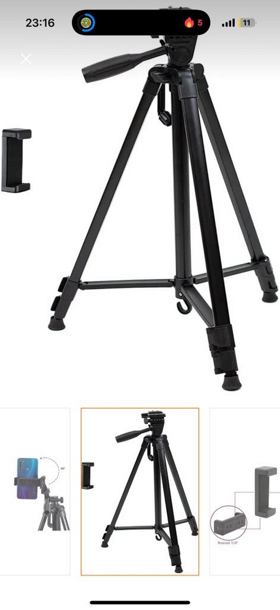 Ayarlanabilir Telefon Tutucu Tripod Siyah - Görsel 2
