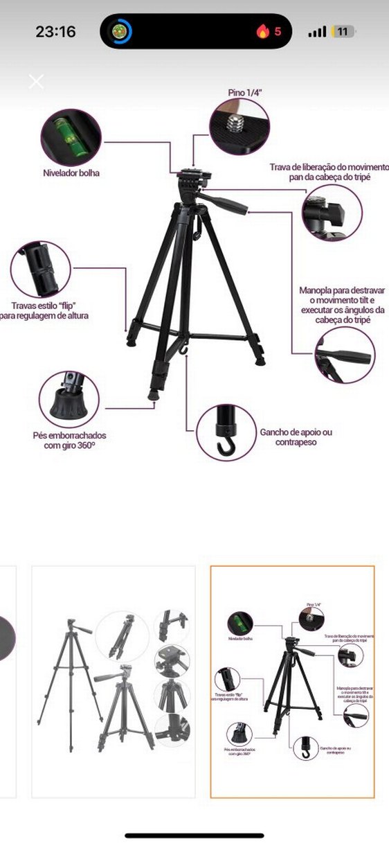 Ayarlanabilir Telefon Tutucu Tripod Siyah - Görsel 4