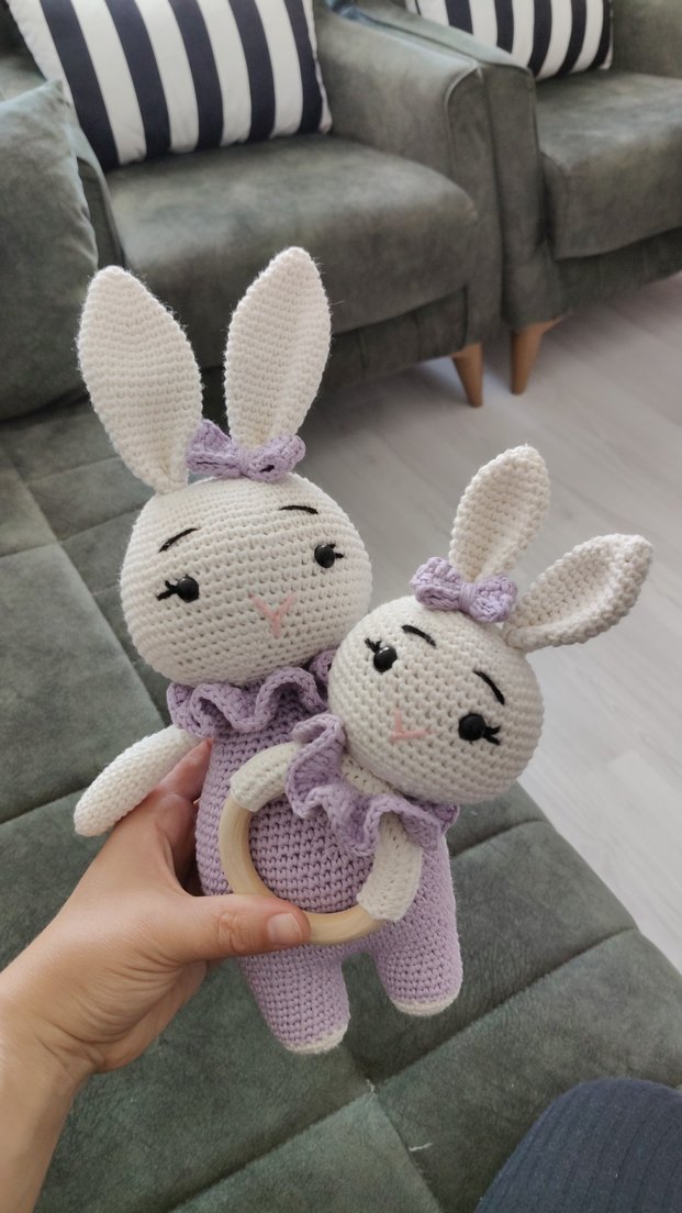 Mor Tavşan Diş Kaşıyıcı ve Çıngırak - Görsel 2