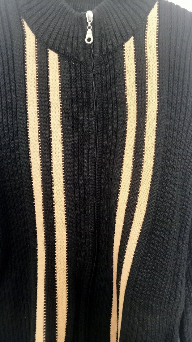 Kahverengi Çizgili Kadın Triko Hırka - Görsel 5